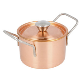 Mini Cocotte avec couvercle Inox. Cuivre Ø9x6cm (1 Uté)