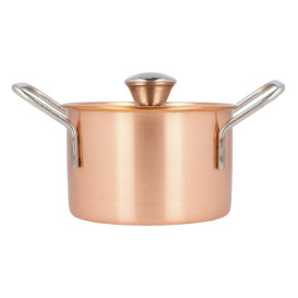 Mini Cocotte avec couvercle Inox. Cuivre Ø9x6cm (1 Uté)