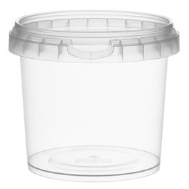 Plastic deli Container met Plastic Deksel PP Onbreekbaar 365 ml Ø9,5 (456 stuks)