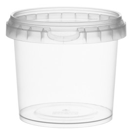 Plastic deli Container met Plastic Deksel PP Onbreekbaar 365 ml Ø9,5 (456 stuks)