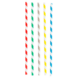 Paille Flexible Papier Assortiment Ø6mm 230mm (6000 Utés)