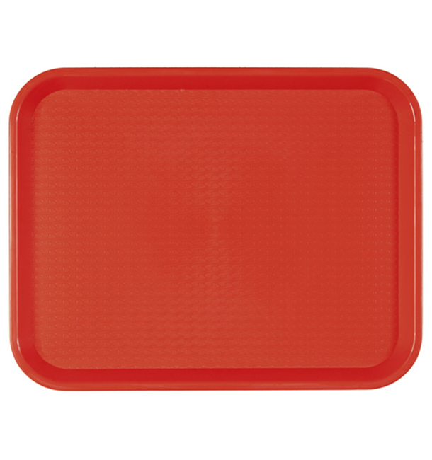Plastic dienblad Fast Food rood 27,5x35,5cm (24 stuks)