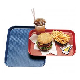 Plastic dienblad Fast Food rood 27,5x35,5cm (24 stuks)