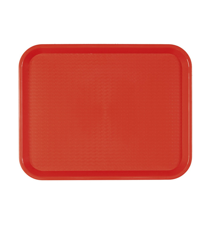 Plateau en Plastique Fast Food Rouge 30,4x41,4cm (24 Utés) Plateau en Plastique Fast Food Rouge 30,4x41,4cm (24 Utés)