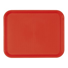 Plastic dienblad Fast Food rood 35,5x45,3 cm (12 stuks)