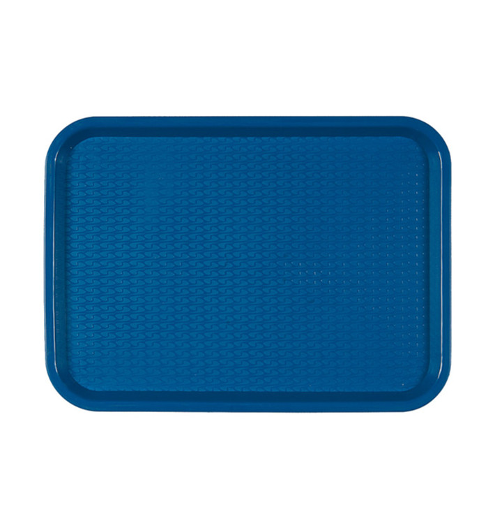 Plastic dienblad Fast Food blauw 27,5x35,5cm (24 stuks)