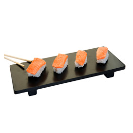 Bamboe sushi dienblad zwart 30x11x2,5cm (40 stuks)