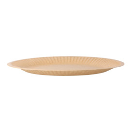 Assiette en Papier Biocoated Naturel Relief Ø18cm (20 Utés)