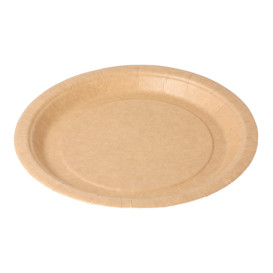 Assiette en Papier Biocoated Naturel Ø18cm (400 Utés)
