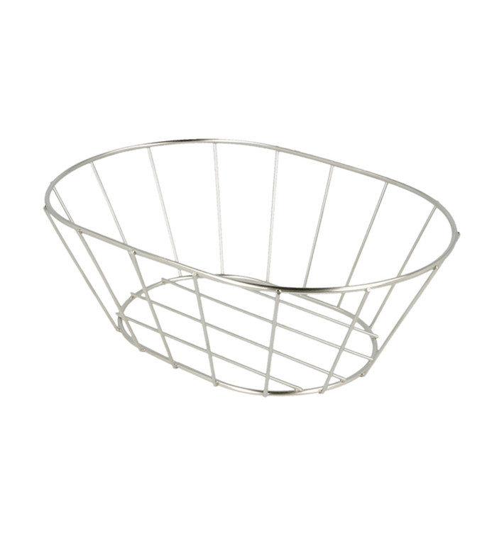 Ovale stalen mand zilver 21,6x14x7,6cm (24 stuks) Ovale stalen mand zilver 21,6x14x7,6cm (24 stuks)
