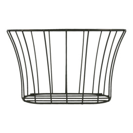 Ovale stalen mand zwart 21x12,7x12,7 (12 stuks)
