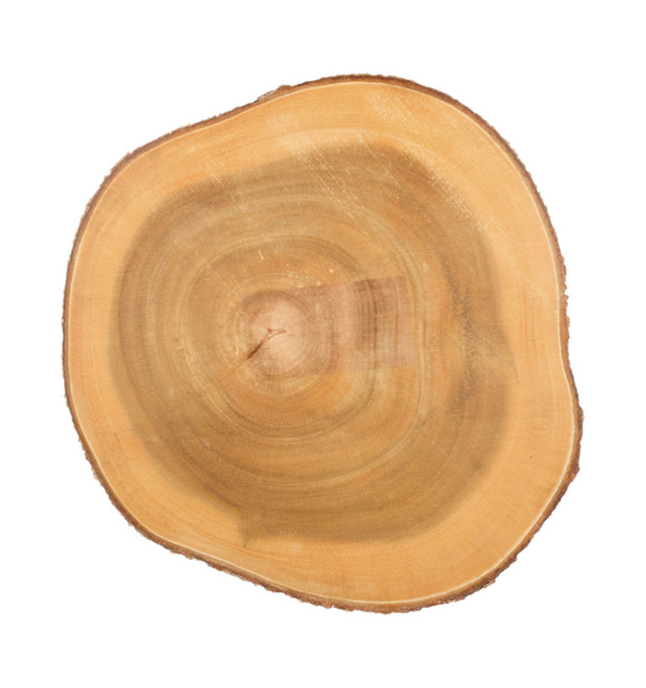 Houten bediening schotel Rond vormig Ø23x3,5cm (6 stuks)