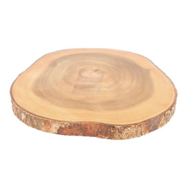 Houten bediening schotel Rond vormig Ø23x3,5cm (6 stuks)