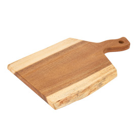 Houten bediening schotel met Hendel 35,5x23x1,9cm (8 stuks)