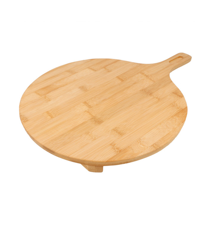 Plateau Rond avec anse en Bambou Ø29x2,5cm (1 Uté) Plateau Rond avec anse en Bambou Ø29x2,5cm (1 Uté)