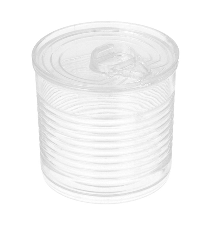 Proeving plastic conservenblik PS transparant 60ml Ø5,1x4,8cm (25 stuks) 
