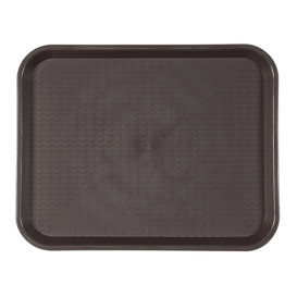 Plateau en Plastique Fast Food Chocolat 27,5x35.5cm (1 Uté)