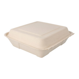 Suikerriet Gescharnierd Container "Menu Box" 22,5x22,5x7,5cm (50 stuks) 