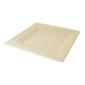 Suikerriet bord Vierkant Naturel 16x16 cm (50 stuks) 