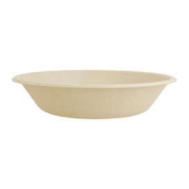Assiette Creuse Canne à Sucre Naturel Ø160mm (50 Unités)