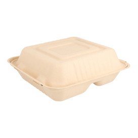 Boîte en Canne à Sucre Naturelle 3C 20x20x7,5cm (50 Utés)