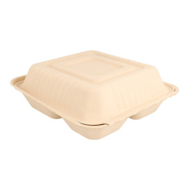 Boîte en Canne à Sucre Naturelle 3C 20x20x7,5cm (200 Utés)