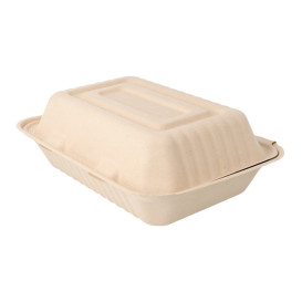 Suikerriet Gescharnierd Container "Menu Box" Naturel 22,5x16,5x6,4cm (50 stuks) 