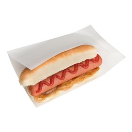 Sachet Ouverture Latérale Hot Dog 20x13/10cm Blanc (100 Utés)