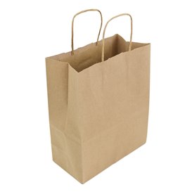 Vlakke Handvat Kraftpapier Zakken 80g/m² 22+10x28cm (250 Stuks)