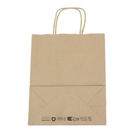 Vlakke Handvat Kraftpapier Zakken 80g/m² 22+10x28cm (250 Stuks)