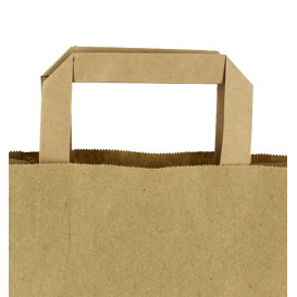 Sacs en Papier Kraft avec Anses Plates 80g/m² 26+14x29cm (250 Unités)