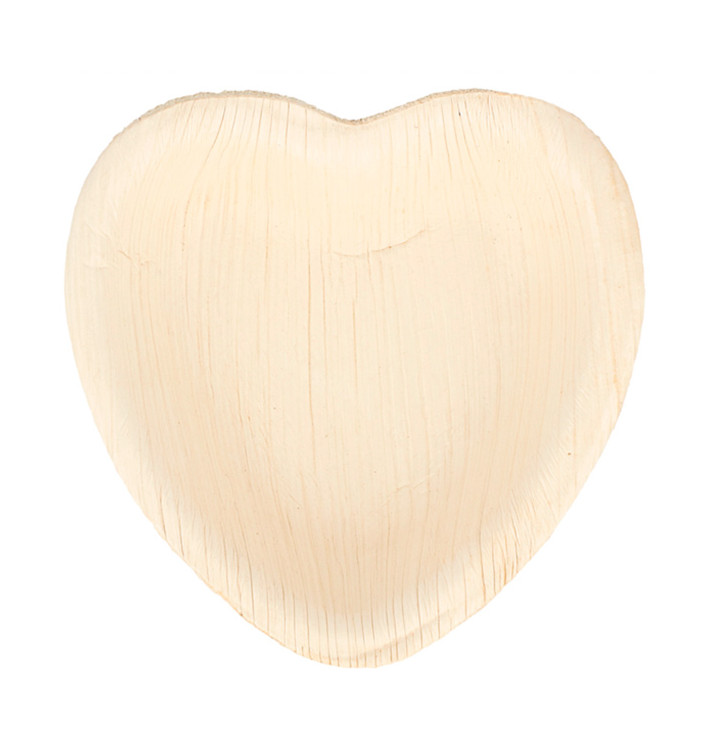 Palm blad bord Heart vormig 10x10x1,5cm (200 stuks) Palm blad bord Heart vormig 10x10x1,5cm (200 stuks)