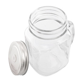 Pichet en Verre avec Couvercle et Paille 450 ml (24 Utés)