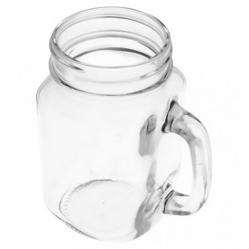 Pichet en Verre avec Couvercle et Paille 450 ml (24 Utés)