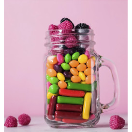 Pichet en Verre avec Couvercle et Paille 450 ml (24 Utés)