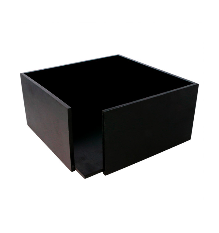 Zwart Bamboe Servet houder 21x21x10cm (1 stuk) Zwart Bamboe Servet houder 21x21x10cm (1 stuk)