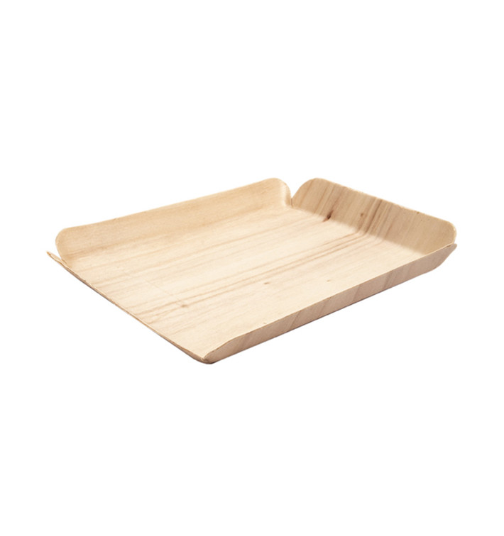 Barquette jetable en bois Rectangulaire 15x11,5x1,5 cm (50 Utés) Barquette jetable en bois Rectangulaire 15x11,5x1,5 cm (50 Utés)