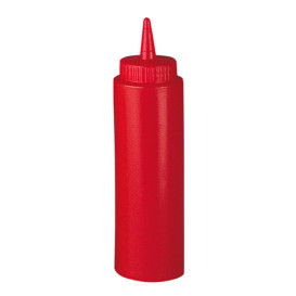 Bouteille pour Sauces Plastique Rouge 240ml (6 Utés)