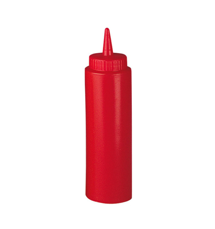 Bouteille pour Sauces Plastique Rouge 240ml (72 Utés)