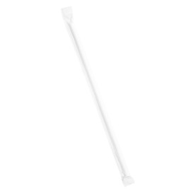 Papieren rechte rietjes wit verpakt met wit omhulsel Ø0,6cm 21cm (6000 stuks)