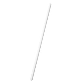 Papieren rechte rietjes wit verpakt met wit omhulsel Ø0,6cm 21cm (6000 stuks)