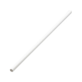 Paille Papier Blanc Emballée Blanc Ø6mm 21cm (6000 Utés)