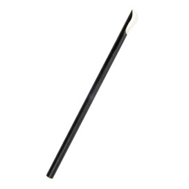 Paille Cuillère Papier Noir Ø8mm 21cm (5000 Utés)