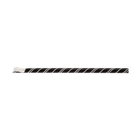 Paille Cuillère Papier Noir Emballée Blanc Ø8mm 21cm (1000 Utés)