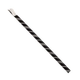 Paille Cuillère Papier Noir Emballée Blanc Ø8mm 21cm (1000 Utés)