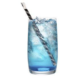 Paille Cuillère Papier Noir Emballée Blanc Ø8mm 21cm (1000 Utés)