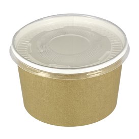 Pot en Carton Kraft avec couvecle PP 16 Oz/473ml (25 Utés)