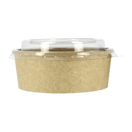 Papieren Container Kraft + RPET Deksel 19 Oz/550ml (300 stuks)