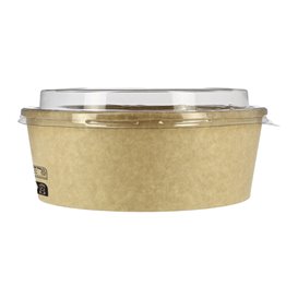 Pot en Carton Kraft-Kraft avec couvecle RPET 38 Oz/1120 ml (100 Utés) Pot en Carton Kraft-Kraft avec couvecle RPET 38 Oz/1120 ml (100 Utés)