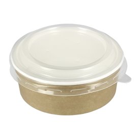 Papieren Soep Kom met Deksel Kraft PP 19 Oz/550ml (50 stuks) 